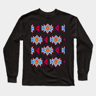 Saved by the Bellding 80s 90s Aztec Pattern Long Sleeve T-Shirt